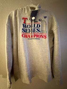 Fanatics Gray Texas Rangers World Series Champions Crewneck Sweatshirt NWT